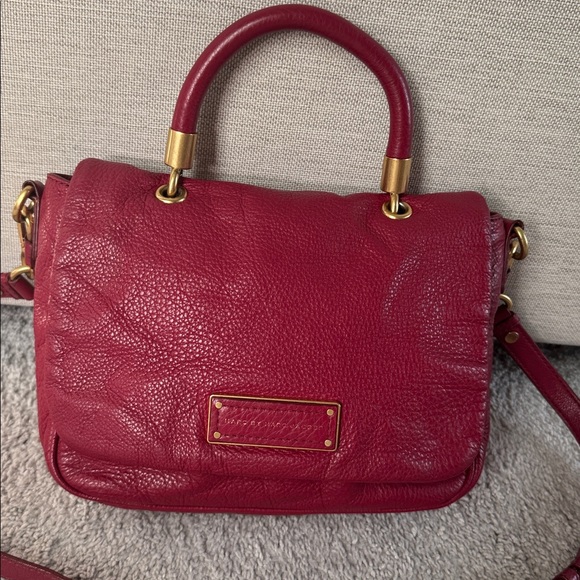 Marc by Marc Jacobs Leather Satchel Crossbody Burgundy - Picture 9 of 16